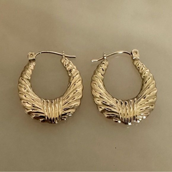 10k Solid Gold Hoop Earrings - Picture 2 of 15